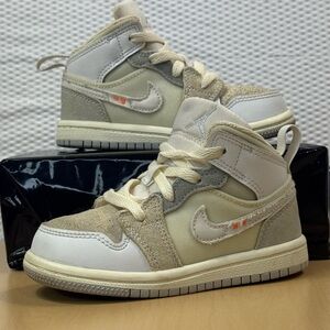 Jordan 1 Mid SE Craft Toddler Shoes 7C | Beige White DQ3725-100
